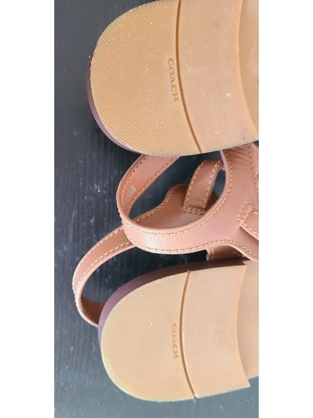 Coach Leila Leather Sandals Tan size 6.5